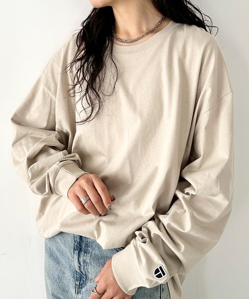 NEWTRAL PRODUCTS(ニュートラルプロダクツ)の「NEWTRAL(ニュートラル)/210 5.6oz Standard Emblem LS T/サイズ展開多数 コットン 無地 ロンT Tシャツ 長袖 カットソー(Tシャツ/カットソー・レディース・グレー/ダークグリーン/アッシュグレー/ブラック/サンドベージュ/ネイビー/ホワイト・S/M/L/XL/XXL)」の5枚目の写真