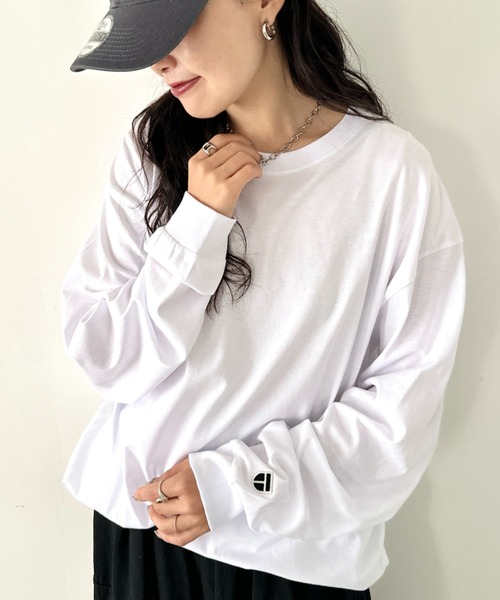 NEWTRAL PRODUCTS(ニュートラルプロダクツ)の「NEWTRAL(ニュートラル)/210 5.6oz Standard Emblem LS T/サイズ展開多数 コットン 無地 ロンT Tシャツ 長袖 カットソー(Tシャツ/カットソー・レディース・グレー/ダークグリーン/アッシュグレー/ブラック/サンドベージュ/ネイビー/ホワイト・S/M/L/XL/XXL)」の10枚目の写真