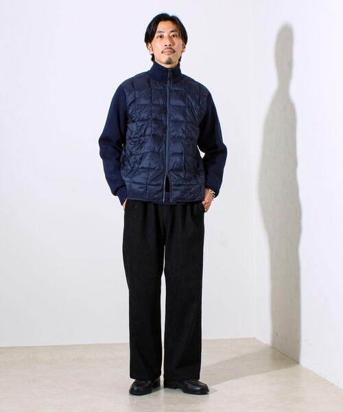 TAION/タイオン】ベーシック ハイネックWジップ ニットスリーブダウン