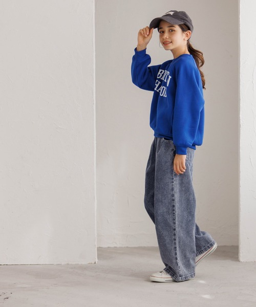 coca（coca）（コカ）の「キッズ　デニムワイドパンツ（デニムパンツ・キッズ・ブルー・120/130/140/150）」の3枚目の写真