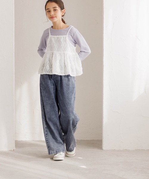 coca（coca）（コカ）の「キッズ　デニムワイドパンツ（デニムパンツ・キッズ・ブルー・120/130/140/150）」の7枚目の写真