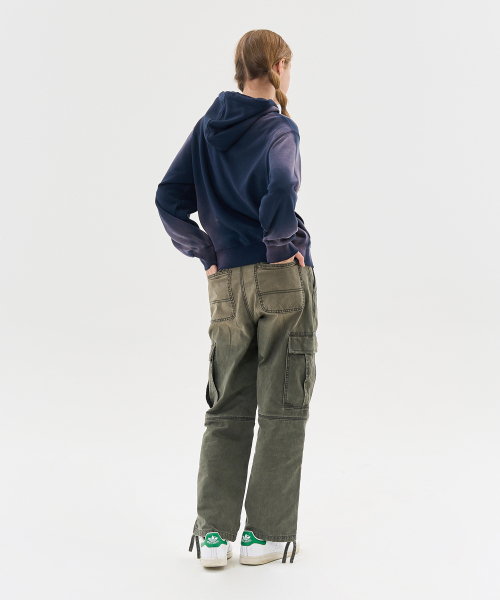 AECA(エイカ)の「VINTAGE WASHING CARGO WIDE PANTS-GREEN(その他パンツ・レディース・その他・LARGE/SMALL/MEDIUM)」の5枚目の写真