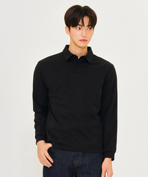 男性ソフトウォームカラーTシャツ-ブラック