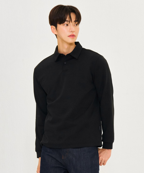 CHASECULT（チェイスカルト）の「男性ソフトウォームカラーTシャツ-ブラック（ポロシャツ・メンズ・ブラック・100/95/105）」の2枚目の写真