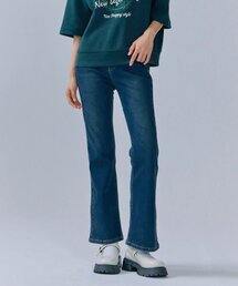 レディース 起毛 ヒドゥンバンディング ブーツカット デニムパンツ-CFRG2372C04