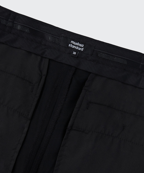 MUSINSA STANDARD（ムシンサスタンダード）の「リラックスしたテーパード隠しバンディングクロップドスラックス[ブラック]（スラックス・メンズ・その他・36/34/32/30/31/33/26/27/28/29/38/40/42）」の18枚目の写真