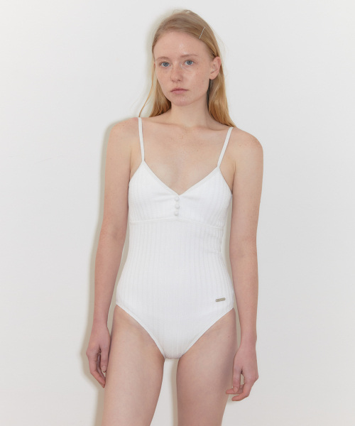 Wave Stripe Swimsuit (White)