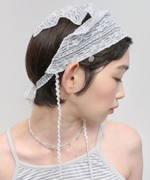 TYPESERVICE（タイプサービス）の「Strap Detail Hair Scarf [White]（バンダナ/スカーフ）」