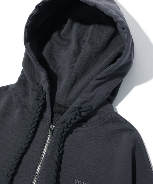 YOUHEE（ユヒ）の「RIBBON DETAIL HOOD ZIP-UP CHARCOAL（パーカー・レディース・その他・FREE）」の4枚目の写真