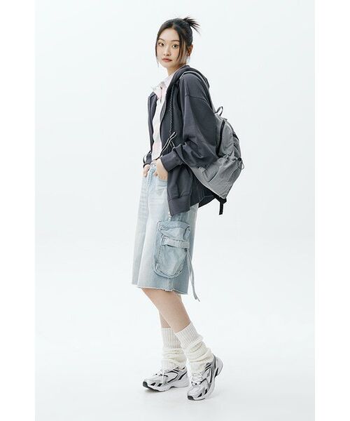 YOUHEE（ユヒ）の「RIBBON DETAIL HOOD ZIP-UP CHARCOAL（パーカー・レディース・その他・FREE）」の11枚目の写真
