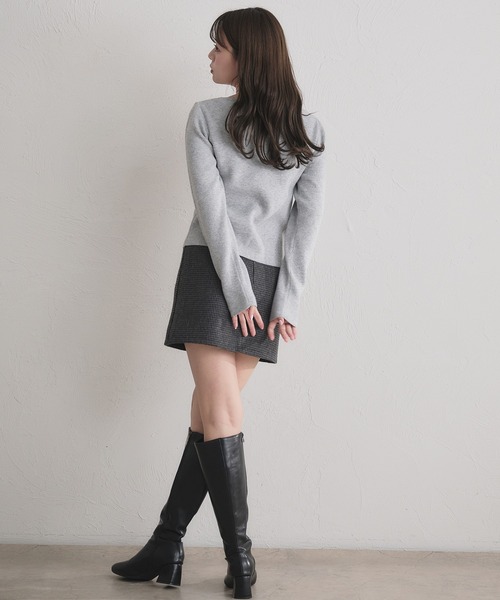 fupel（フぺル）の「choker waist shape knitcardigan / チョーカー付きウエストシェイプニットカーディガン（カーディガン/ボレロ・レディース・グレー/ネイビー・FREE）」の19枚目の写真