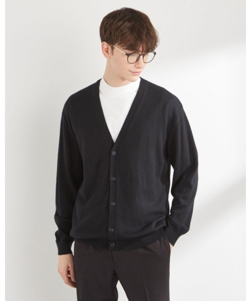 【週末お値下げ】ウールブレンド シャツニットカーディガン ブラック BEAUTY&YOUTH UNITED ARROWS - 【週末お値下げ】ウールブレンド シャツ