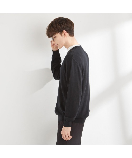 SUIT SELECT(スーツセレクト)の「【おうちで洗える】【RBC】【秋冬】ウール100%ニットカーディガン/ZEGNA BARUFFA(ニット/セーター・メンズ・レッド/ブラック・MEDIUM/LARGE)」の9枚目の写真