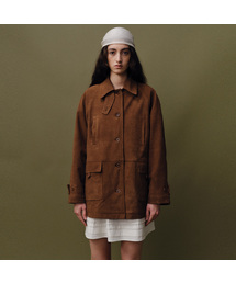 Suede single half jacket_brown