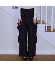 Two-way Nylon Pocket Pants [Black]