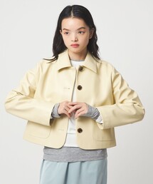 EMMEL REFINES | ＜EMMEL REFINES＞EM レザーライク ショートブルゾン(ブルゾン)