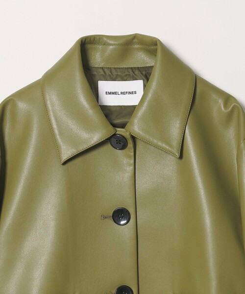 EMMEL REFINES(エメルリファインズ)の「<EMMEL REFINES>EM レザーライク ショートブルゾン(ブルゾン・レディース・ナチュラル/オリーブ・FREE)」の14枚目の写真