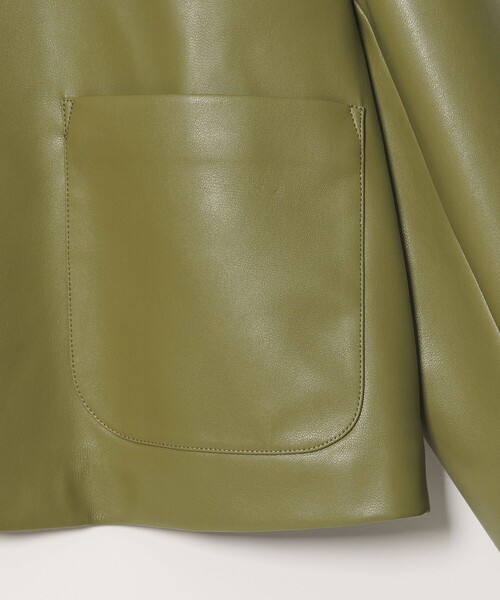 EMMEL REFINES(エメルリファインズ)の「<EMMEL REFINES>EM レザーライク ショートブルゾン(ブルゾン・レディース・ナチュラル/オリーブ・FREE)」の16枚目の写真
