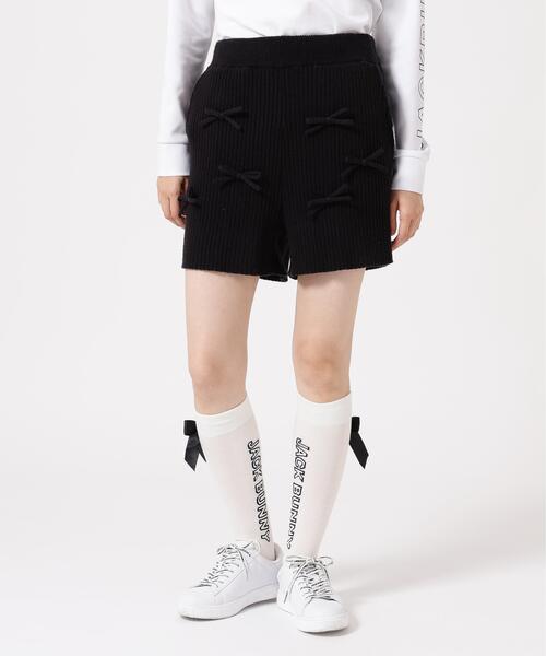 Jack Bunny!!（ジャックバニー）の「7G2PLY袋編み リボン付きニットショートパンツ（その他パンツ・レディース・グレー/ブラック・LARGE/MEDIUM/SMALL）」の14枚目の写真