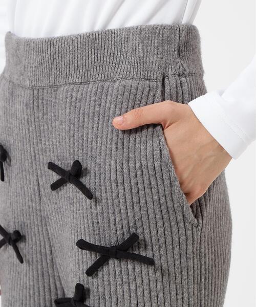 Jack Bunny!!（ジャックバニー）の「7G2PLY袋編み リボン付きニットショートパンツ（その他パンツ・レディース・グレー/ブラック・LARGE/MEDIUM/SMALL）」の6枚目の写真