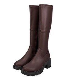 【厚底 ・ 軽量 】タンクソール ロングブーツ /41485 ストレッチ