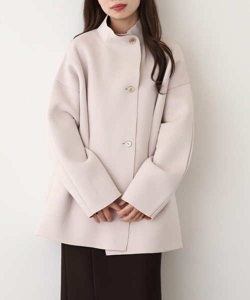 Anna Nicola(アンナニコラ)の「Anna Nicola ボンディング配色コート(その他アウター・レディース・ブラック/グレー/ベージュ・38)」の13枚目の写真
