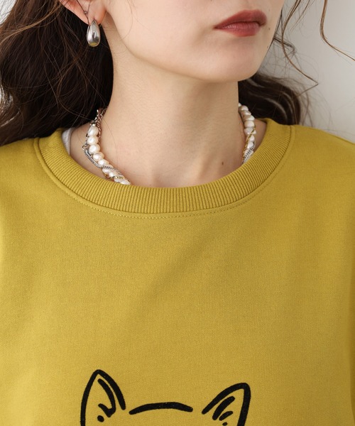 Quelle Chance(ケルシャンス)の「猫ツィード長袖 プルオーバー(Tシャツ/カットソー・レディース・チャコールグレー/グリーン/マスタード・M/L)」の19枚目の写真