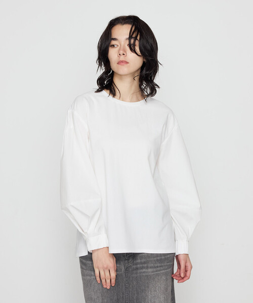 Gabardine K.T（ギャバジンケーティー）の「80ポンチ 袖パフカットソー（Tシャツ/カットソー・レディース・チャコール/ホワイト・9号/11号/7号/5号）」の9枚目の写真