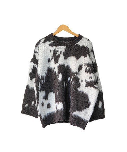 mili an deni（ミリアンデニ）の「カウ柄シャギーニットプルオーバー（ニット/セーター・レディース・チャコールグレー/ブラウン・M）」の20枚目の写真