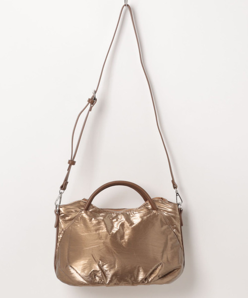 cache cache(カシュ カシュ)の「カシュカシュ cachechche / ソフトメタリック2wayミニトート(トートバッグ・レディース・ベージュ/ブロンズ/ブラック/シルバー・FREE)」の5枚目の写真