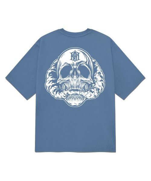 KAN6312(カン6312)の「KGTN0208 スカルスモーク 20番手 半袖Tシャツ ブルー(Tシャツ/カットソー・メンズ・その他・LARGE/MEDIUM/SMALL/X-LARGE)」の1枚目の写真