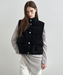 MONGDOL（モンドル）の「Duck Down Velvet Padded Vest Black MDJP019BLACK（ダウンベスト）」