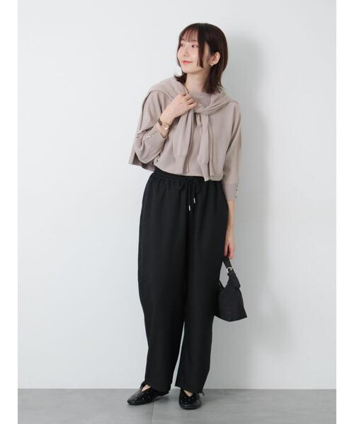 Te chichi TERRASSE(テチチテラス)の「【選べる着丈】ストレートイージーパンツ(その他パンツ・レディース・チャコールグレー/ブラック/イエロー/ベージュ/ブラウン・フリー(S)/フリー(M))」の11枚目の写真