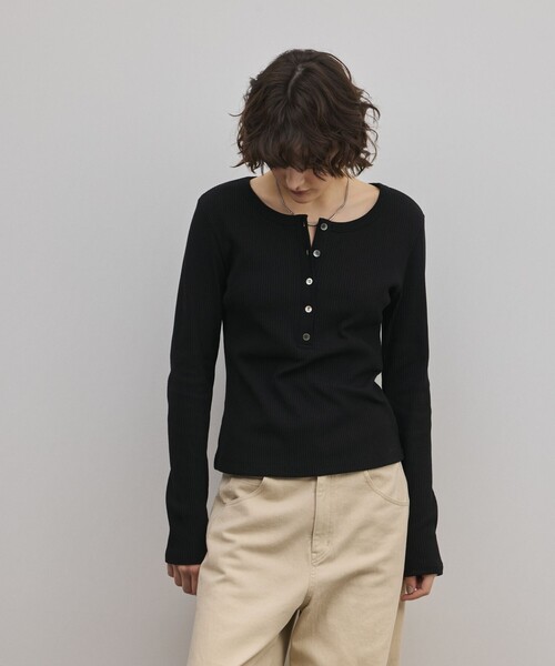 Diagram(ダイアグラム)の「ヘンリーネックカットトップ(Tシャツ/カットソー・レディース・ブラック/ブラウン/ホワイト・36)」の10枚目の写真