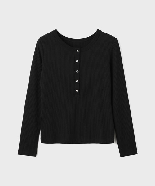 Diagram(ダイアグラム)の「ヘンリーネックカットトップ(Tシャツ/カットソー・レディース・ブラック/ブラウン/ホワイト・36)」の5枚目の写真