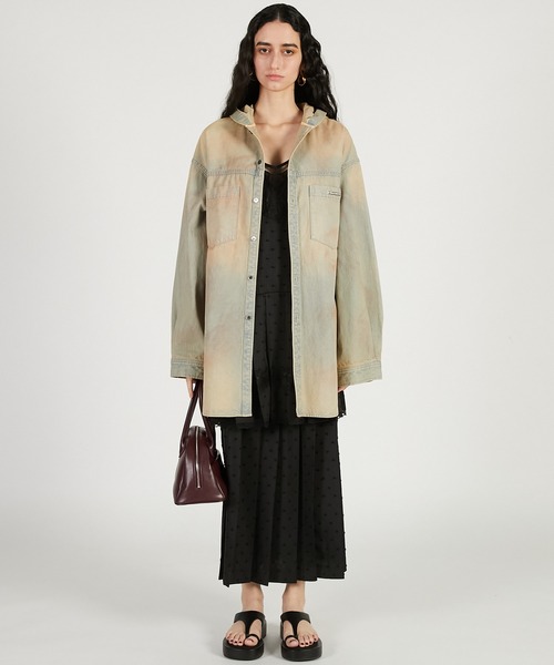 PRANK PROJECT(プランクプロジェクト)の「デニムフーディシャツ / Denim Hooded Shirt(シャツ/ブラウス・レディース・ブルー/ベージュ・FREE)」の7枚目の写真