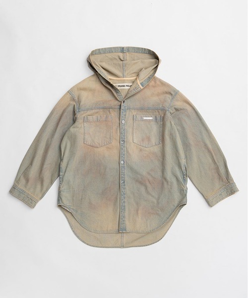 PRANK PROJECT(プランクプロジェクト)の「デニムフーディシャツ / Denim Hooded Shirt(シャツ/ブラウス・レディース・ブルー/ベージュ・FREE)」の19枚目の写真