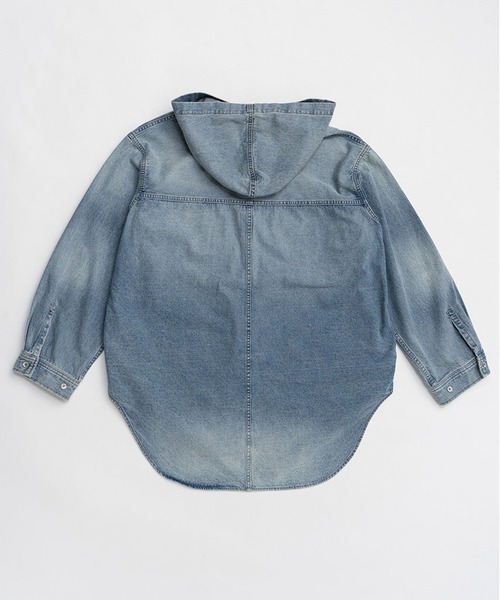 PRANK PROJECT(プランクプロジェクト)の「デニムフーディシャツ / Denim Hooded Shirt(シャツ/ブラウス・レディース・ブルー/ベージュ・FREE)」の21枚目の写真