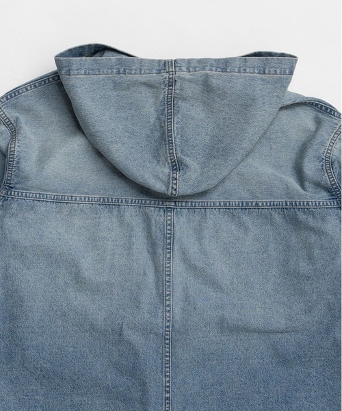 PRANK PROJECT(プランクプロジェクト)の「デニムフーディシャツ / Denim Hooded Shirt(シャツ/ブラウス・レディース・ブルー/ベージュ・FREE)」の4枚目の写真