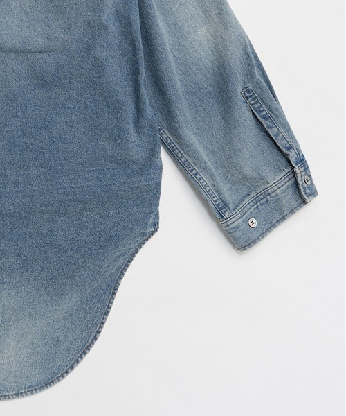 PRANK PROJECT(プランクプロジェクト)の「デニムフーディシャツ / Denim Hooded Shirt(シャツ/ブラウス・レディース・ブルー/ベージュ・FREE)」の6枚目の写真