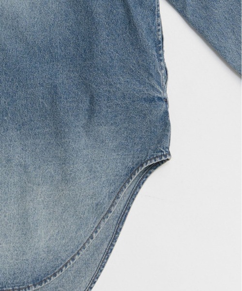 PRANK PROJECT(プランクプロジェクト)の「デニムフーディシャツ / Denim Hooded Shirt(シャツ/ブラウス・レディース・ブルー/ベージュ・FREE)」の5枚目の写真