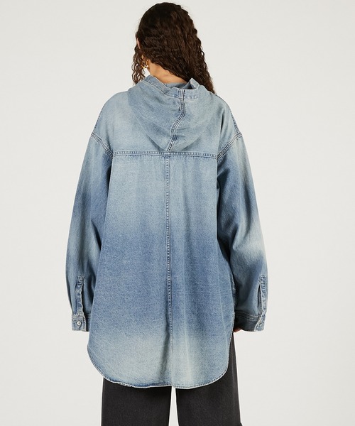 PRANK PROJECT(プランクプロジェクト)の「デニムフーディシャツ / Denim Hooded Shirt(シャツ/ブラウス・レディース・ブルー/ベージュ・FREE)」の17枚目の写真