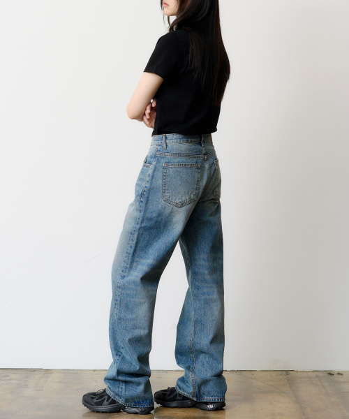 DENMADE（デンメイド）の「(WOMEN) DEN0762 Selvedge Dusty Wave (Wide Fit)（デニムパンツ・レディース・その他・S/M/XS）」の4枚目の写真