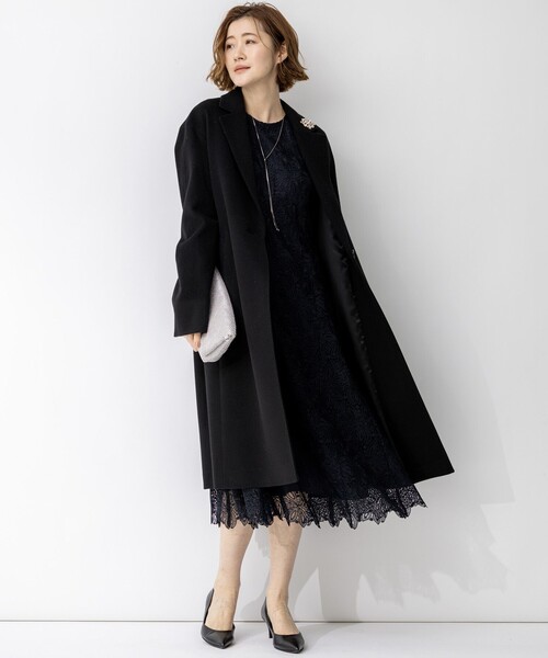 23区（ニジュウサンク）の「【APPLAUDIR】Brocheリボンブーケレース ドレス（ドレス・レディース・ネイビー系・44）」の5枚目の写真