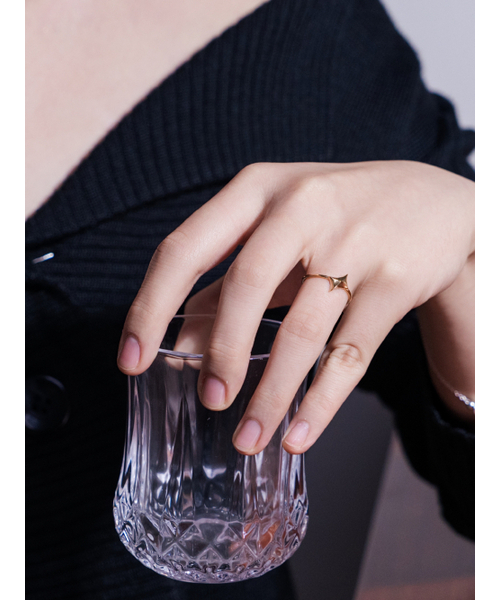 OVERGREY(オーバー グレイ)の「Headlight Ring 2 - Gold(リング・レディース・その他・10号/12号/11号/9号/8号/13号/16号/14号/17号/18号/19号/7号/20号/15号)」の2枚目の写真