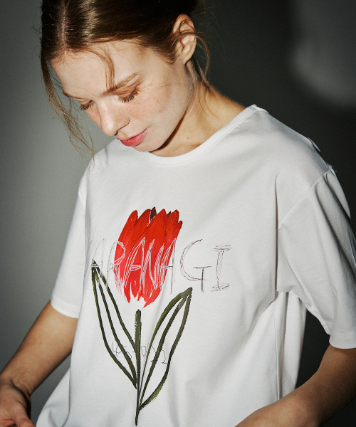 SARANAGI(サラナギ)の「SE0526-CROP T-SHIRT(white)(Tシャツ/カットソー・レディース・ホワイト・FREE)」の2枚目の写真