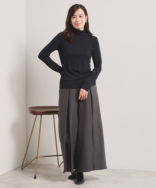 ITS'DEMO（イッツデモ）の「【調温機能付き／洗濯機OK】ハイネックインナー（Tシャツ/カットソー・レディース・ブラック/オフホワイト/ダークブラウン・00）」の5枚目の写真