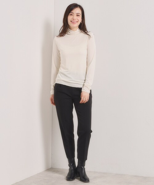 ITS'DEMO（イッツデモ）の「【調温機能付き／洗濯機OK】ハイネックインナー（Tシャツ/カットソー・レディース・ブラック/オフホワイト/ダークブラウン・00）」の14枚目の写真