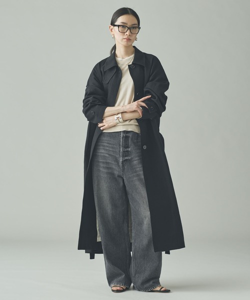 Curensology（カレンソロジー）の「【2/20配信 高山都さんインスタライブ紹介アイテム】Curensology(カレンソロジー)/リネンウールステンカラーコート（ステンカラーコート・レディース・ベージュ/ブラック・FREE）」の12枚目の写真