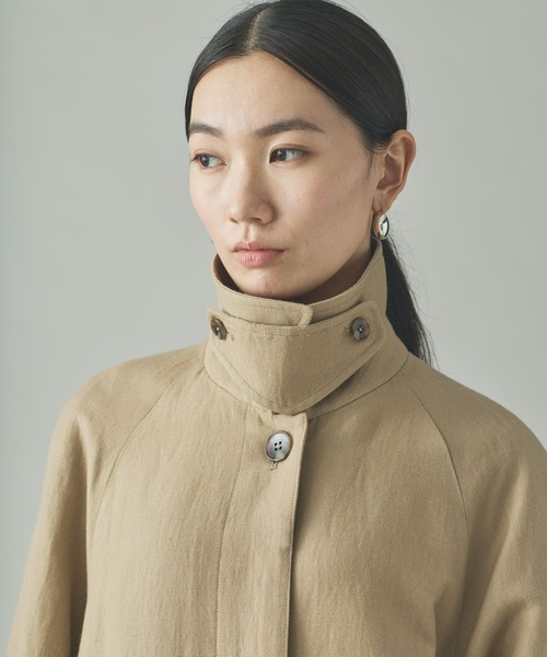 Curensology（カレンソロジー）の「【2/20配信 高山都さんインスタライブ紹介アイテム】Curensology(カレンソロジー)/リネンウールステンカラーコート（ステンカラーコート・レディース・ベージュ/ブラック・FREE）」の8枚目の写真